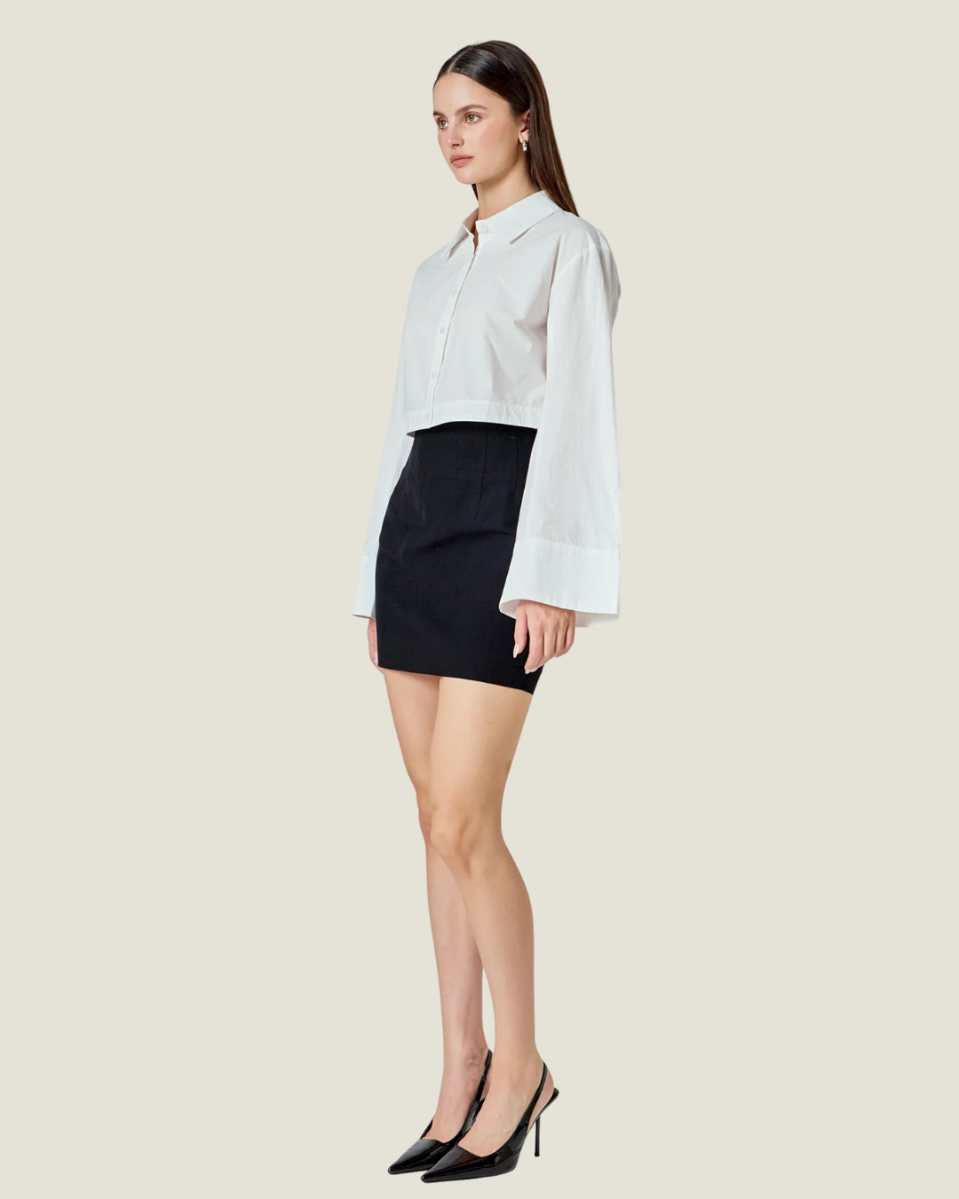 Clara Poplin Button Up White Shirt