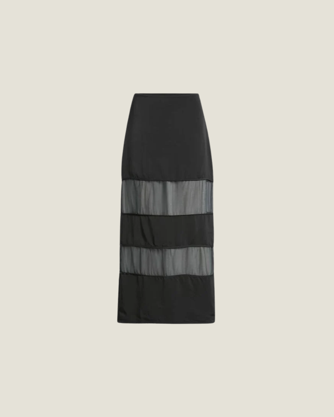 Black Rene Semi Sheer Panel Skirt