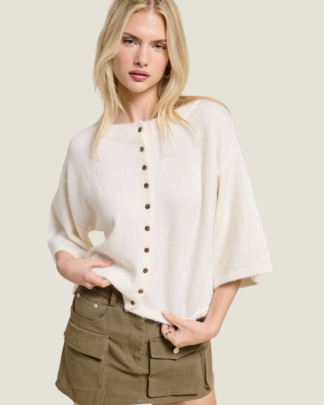 Sherry Short Sleeve Knit Cardigan