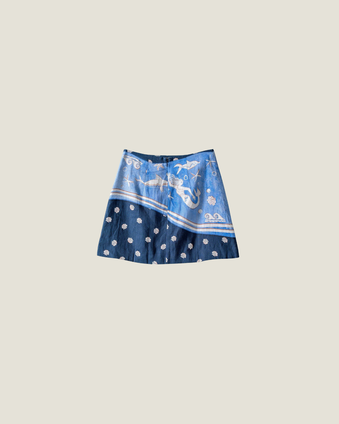 Marina Coastal Scarf Print Skirt