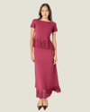 Alina Fringe Hem Knit Midi Skirt