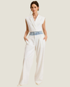 Simion Cropped Collared Vest with Raw Hem