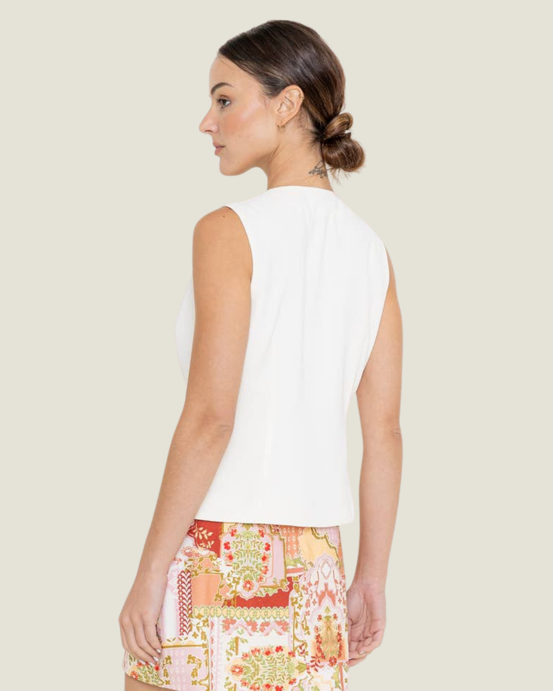 Nessa Ivory Ribbon Vest