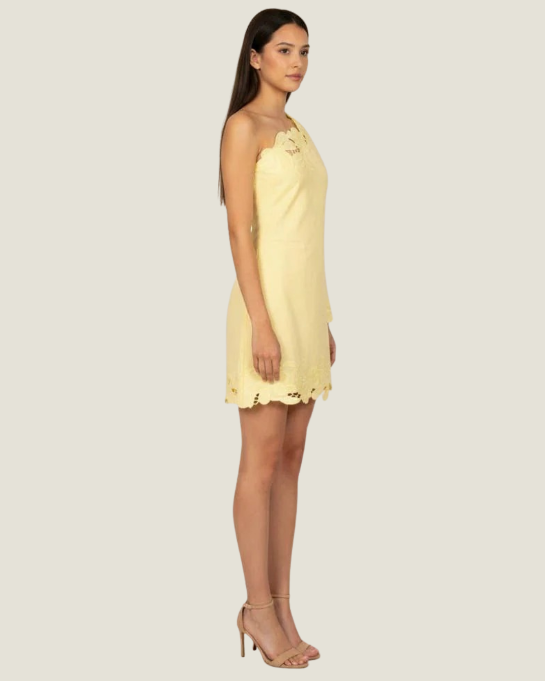 Maisie One Shoulder Eyelet Mini Dress