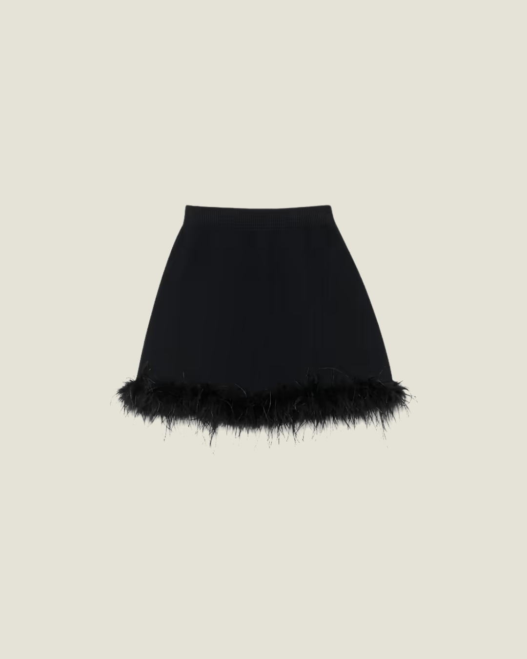 Black Jake Skirt with Feather Trim