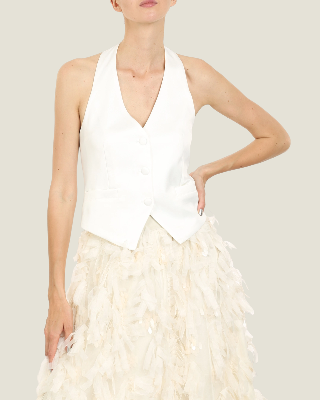 Aspen Backless White Vest