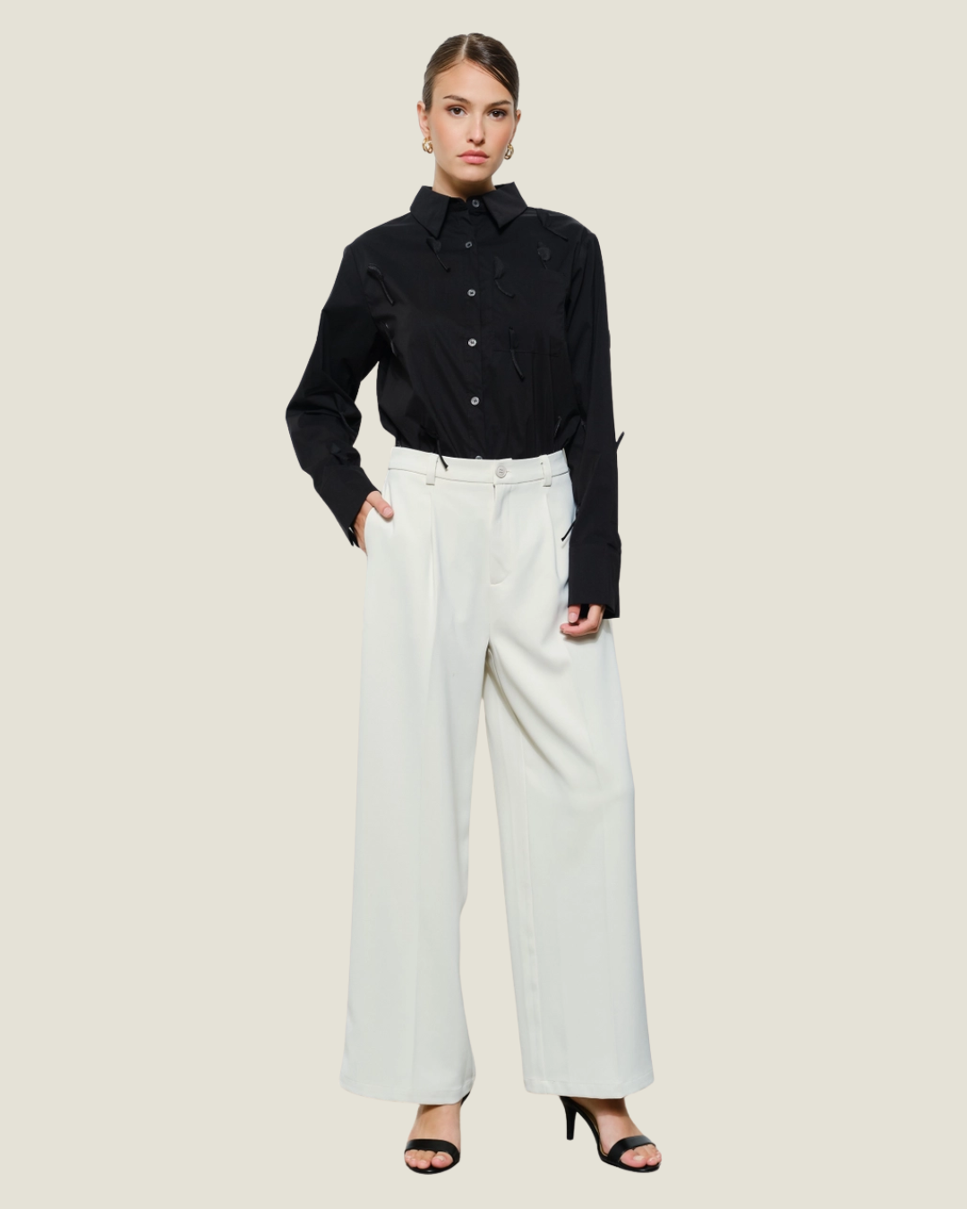 Maren Petal Appliqué Button-Up