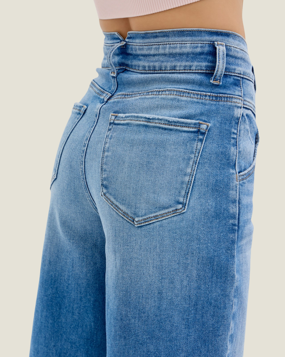 Gemma High Rise Double Waist Jeans