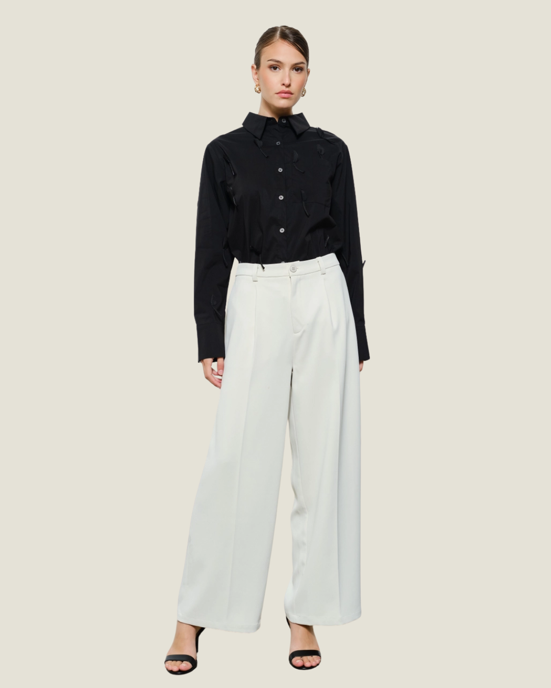 Maren Petal Appliqué Button-Up