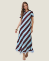 Marlow Stripe Feather Hem Dress