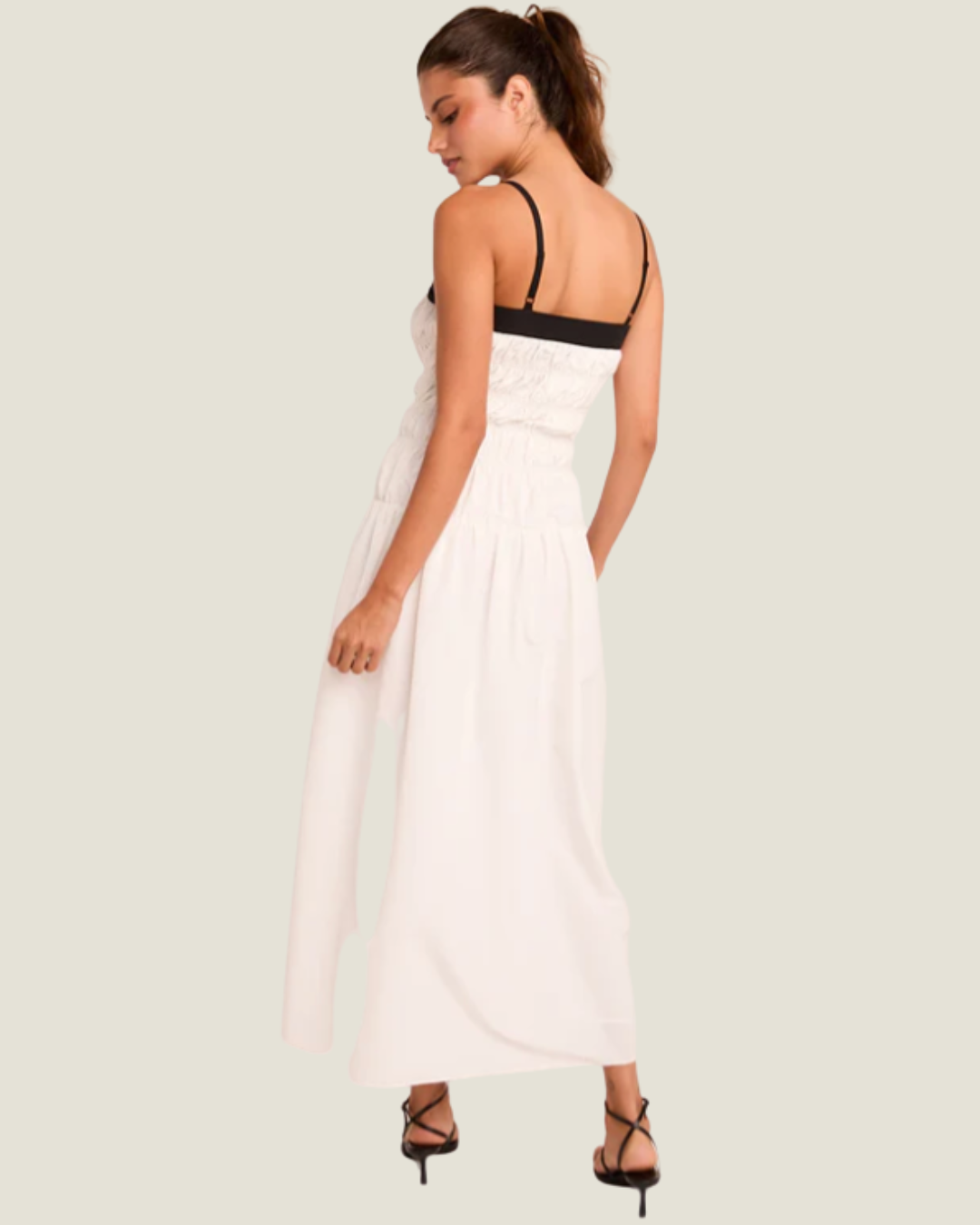 The James: Smocked Taffeta Maxi Dress