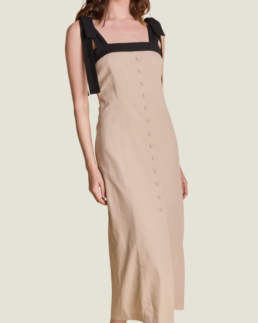 The Clara: Tailored Linen Midi Dress