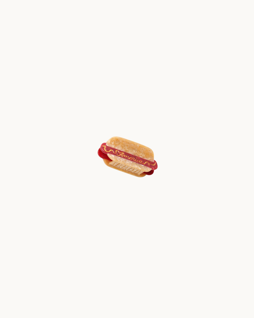 Hand-Painted America Hotdog Claw Clip