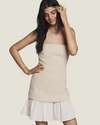 The Montecito: Strapless Two-Tone Mini- a  crochet drop-waist  mini dress  for summer Love Celine women’s boutique in SWFL..
