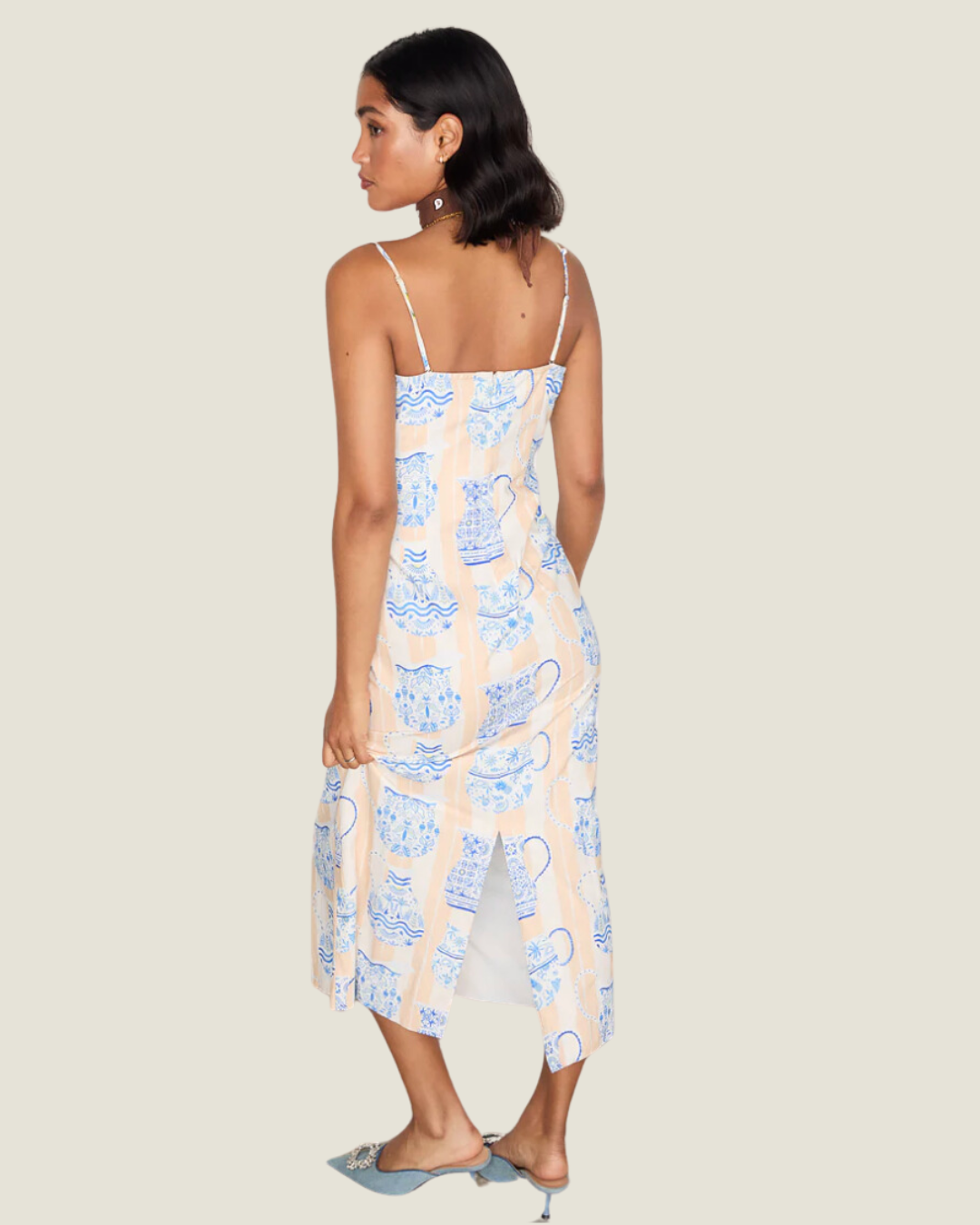 Marie's Wedding: Ceramic Pot Sleeveless Midi Dress