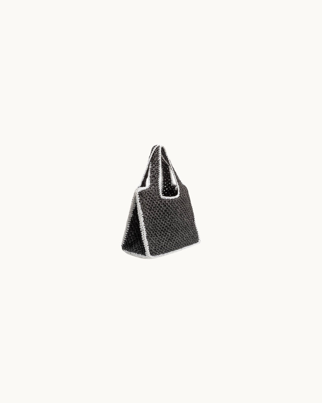 Carlota Black Straw Tote Bag