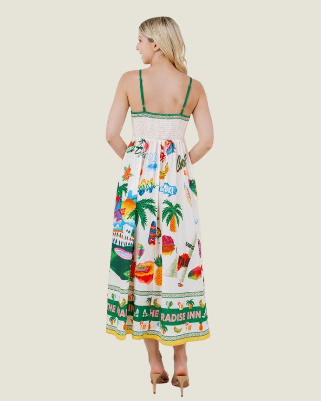 Take Me To Paradise: Resort Print Sleeveless Maxi Dress
