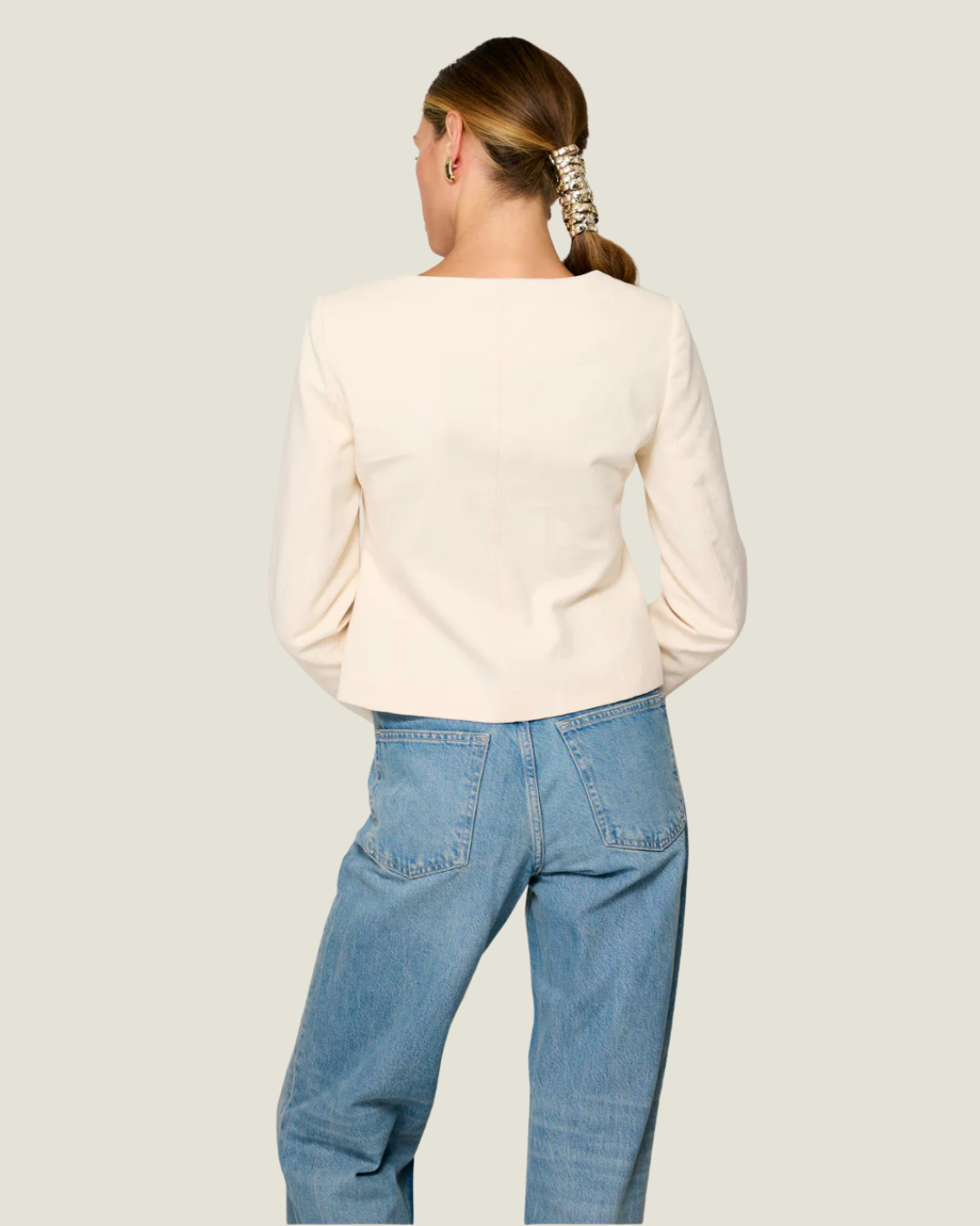 Devin Cropped Hook Front Jacket