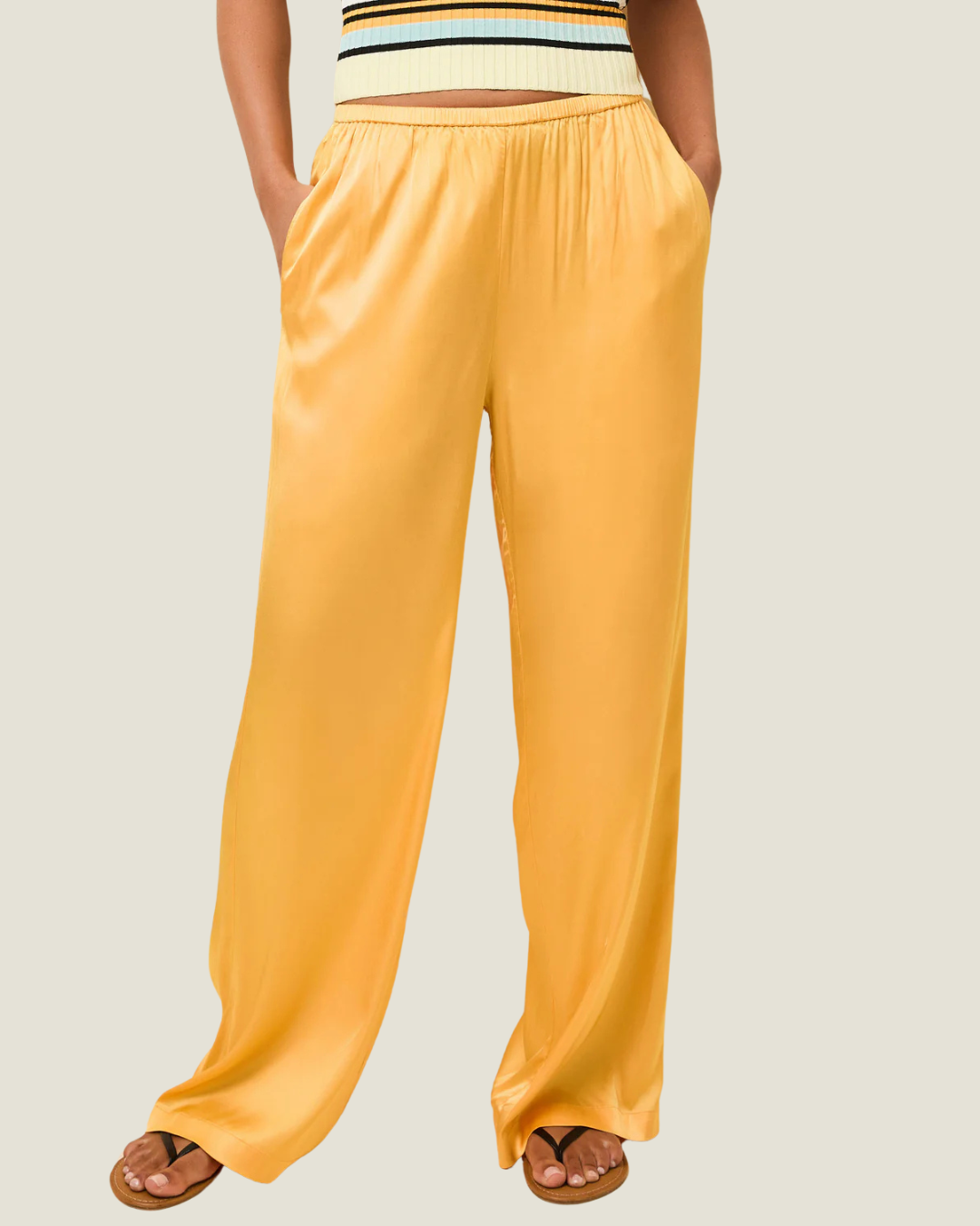 The Monaco: Solid & Striped Satin Pants