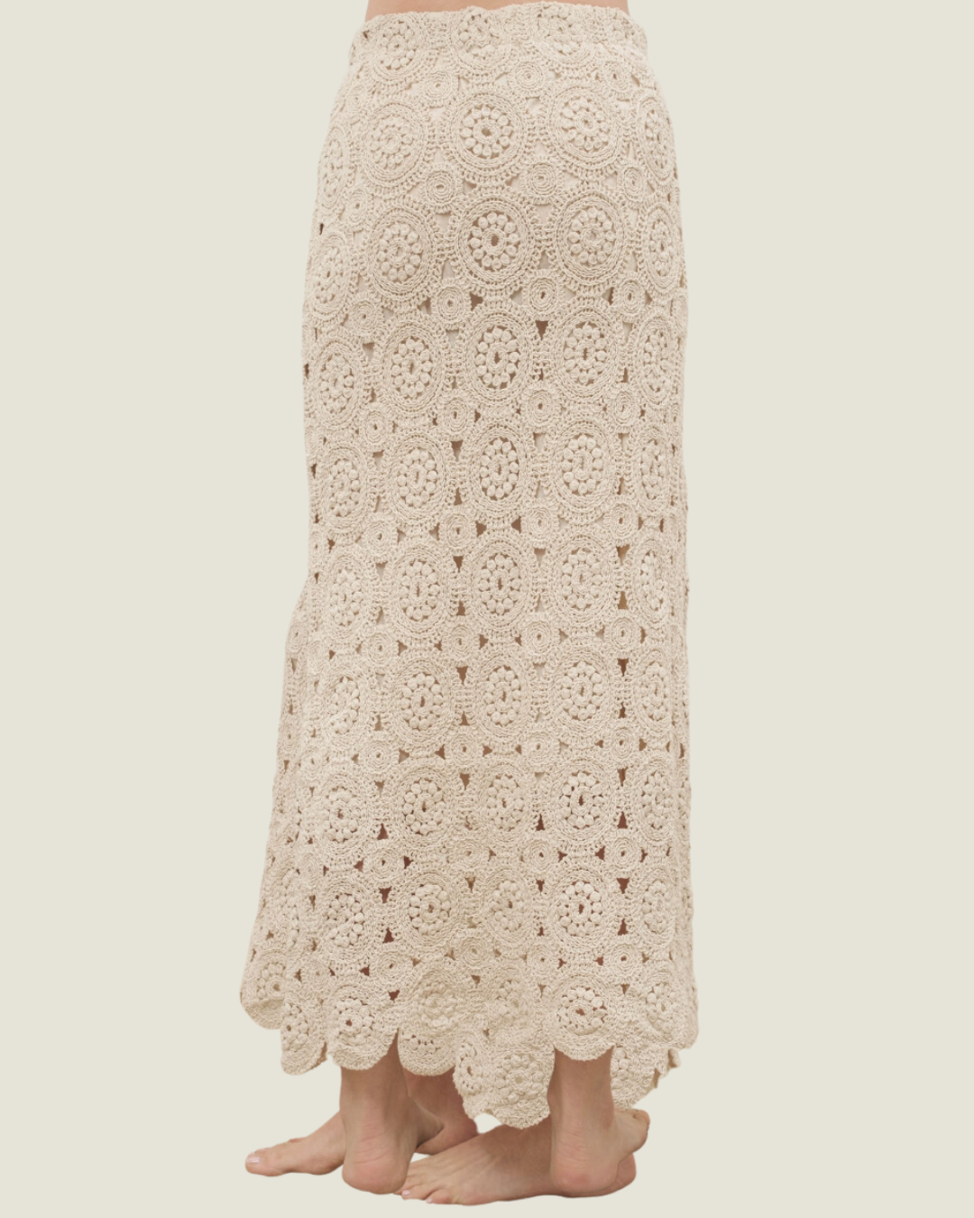 The Genesis: Scallop Hem Crochet Maxi Skirt