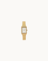 Bella Watch from the Bellissima Watch Collection featuring a vintage-inspired design, gold-plated stainless steel finish, and slim clasped strap.
