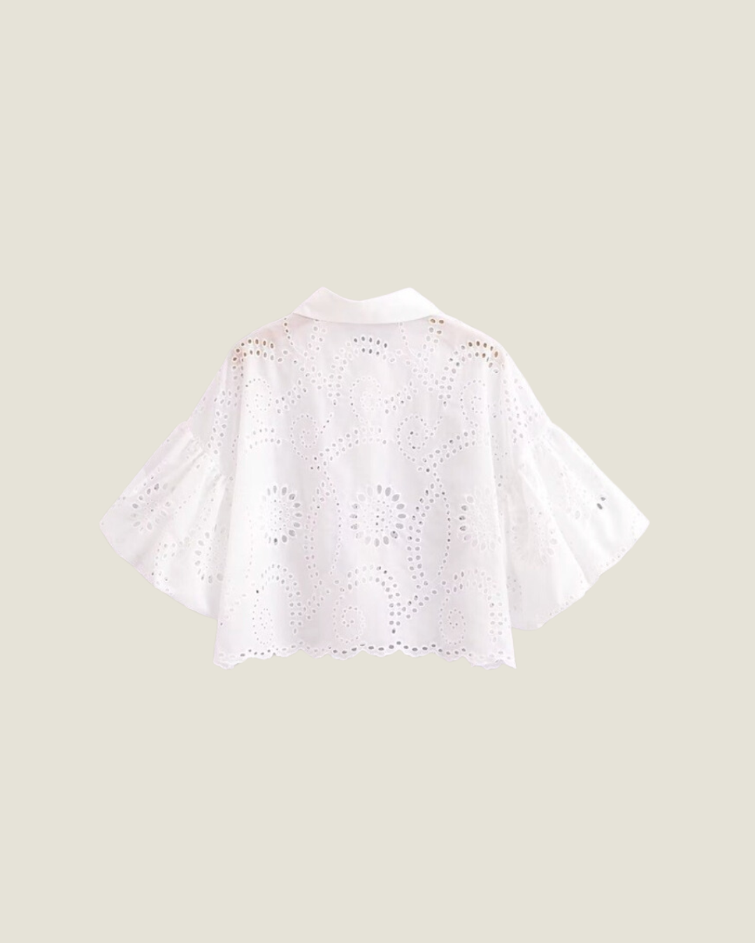 The Eileen: Short Sleeve Puff Sleeve Embroidered Top