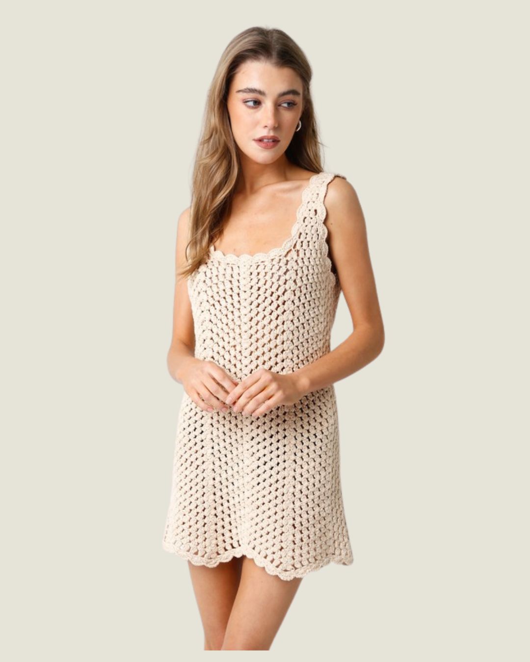 The Lauren: Crochet Mini Sleeveless Dress