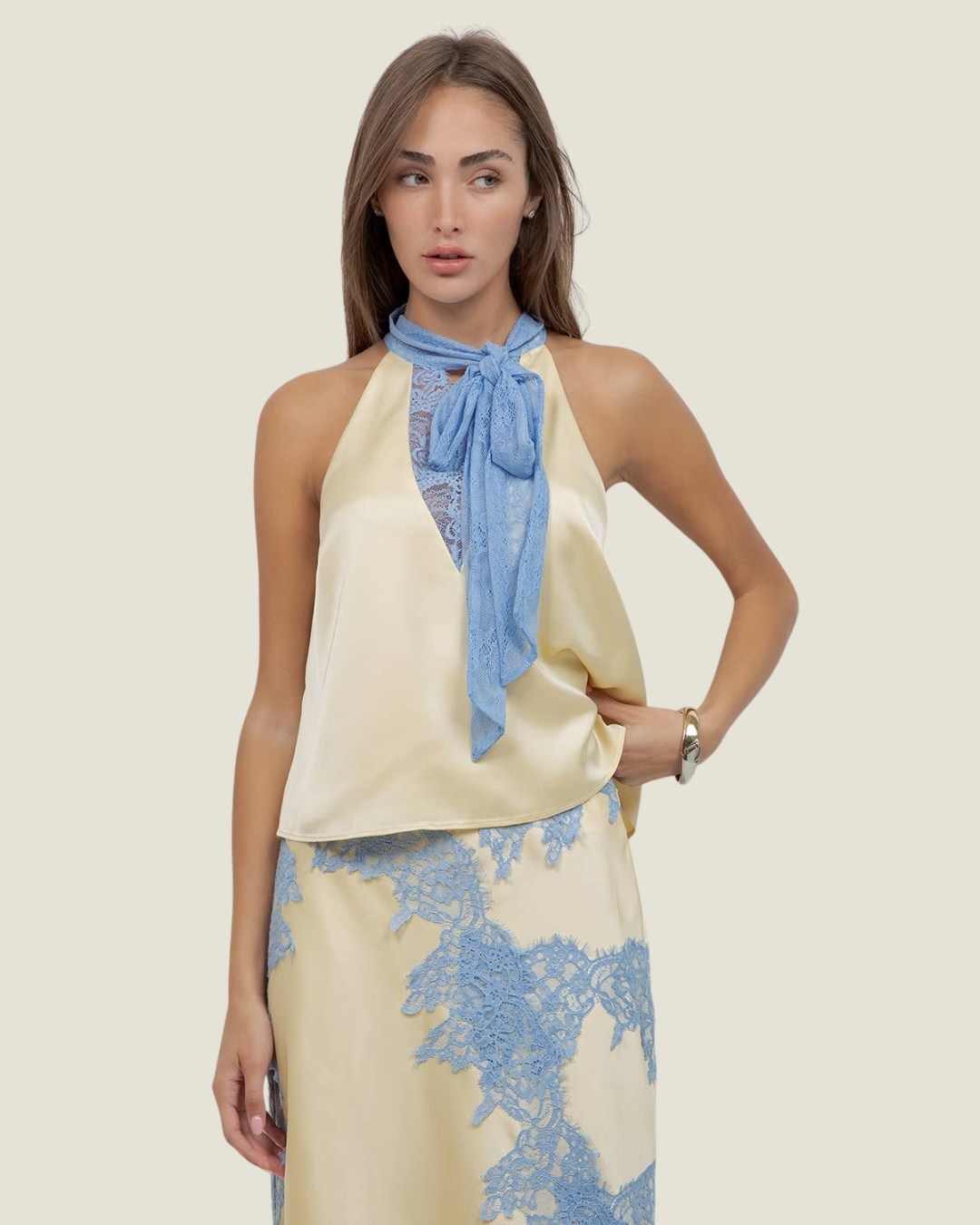 Sabine Lace Tie Detail Blouse