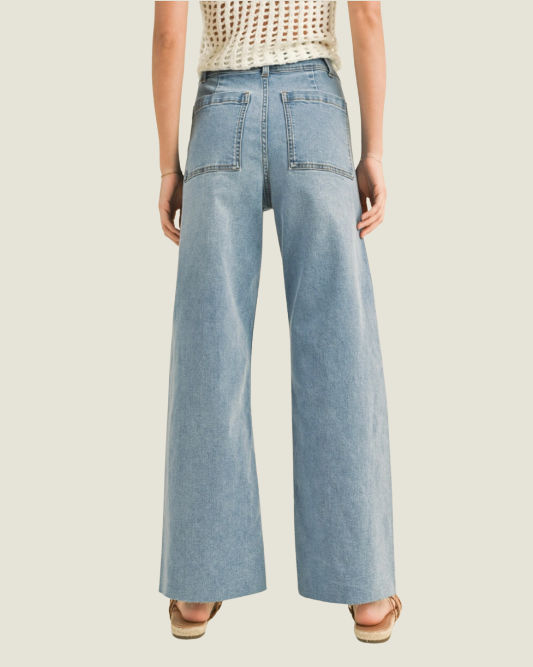 NYC Please: Light Wash Straight Leg Denim Pants