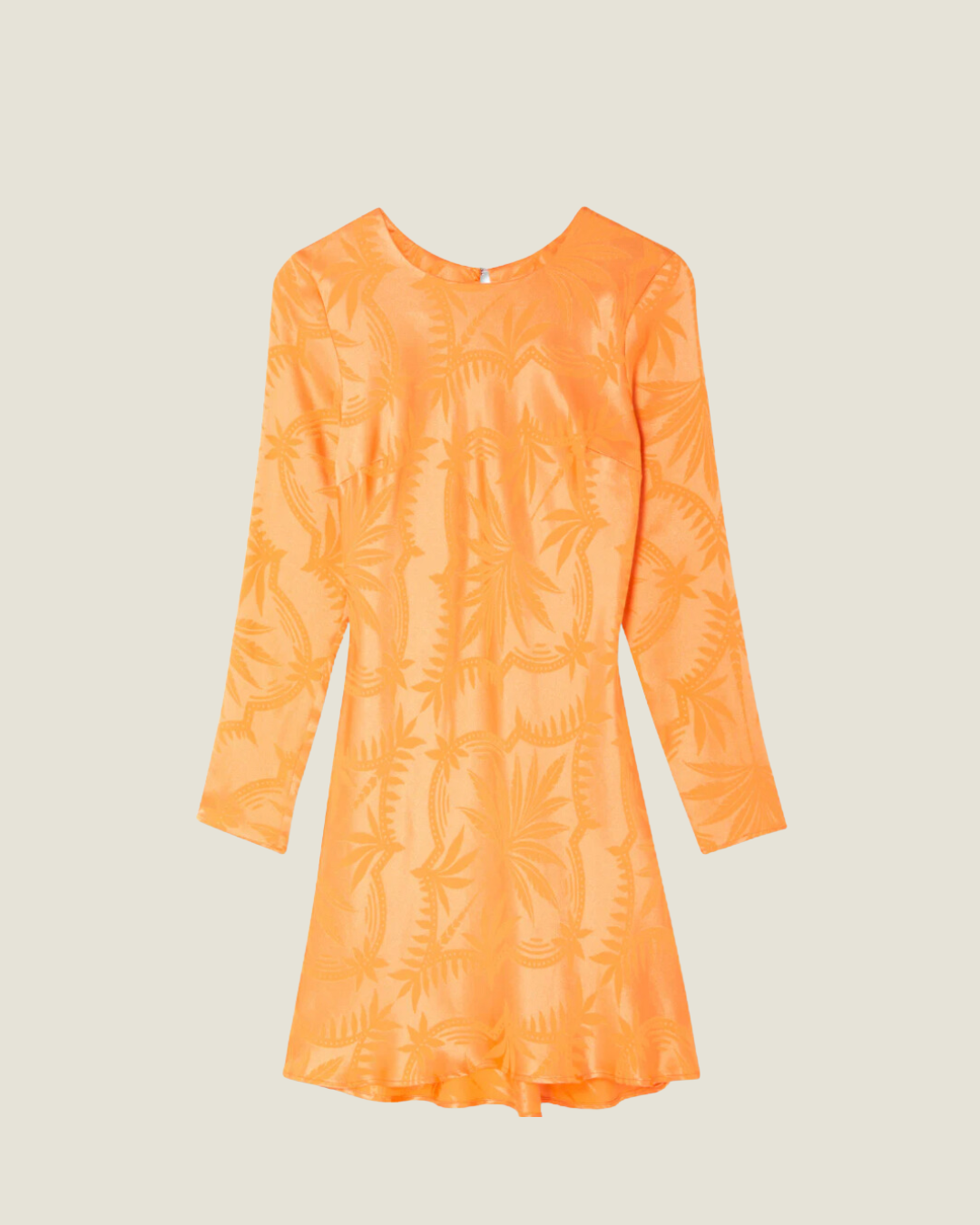 Apricot Palm Silk Mini Dress