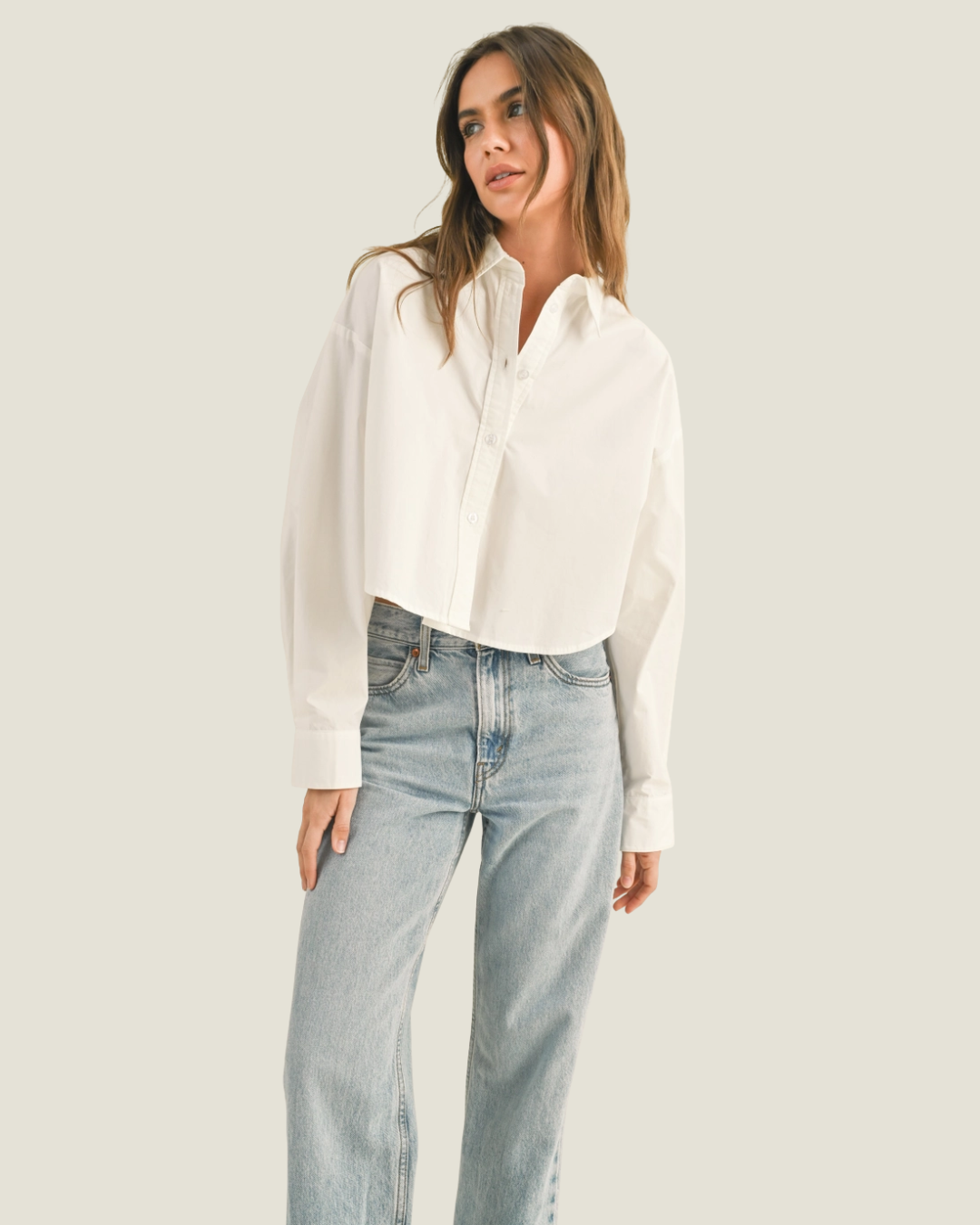 Stella Cropped Button-Down