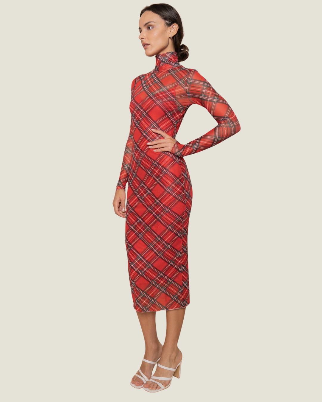 Hailey Plaid Mesh Dress
