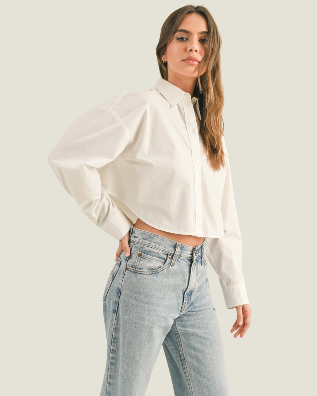 Stella Cropped Button-Down