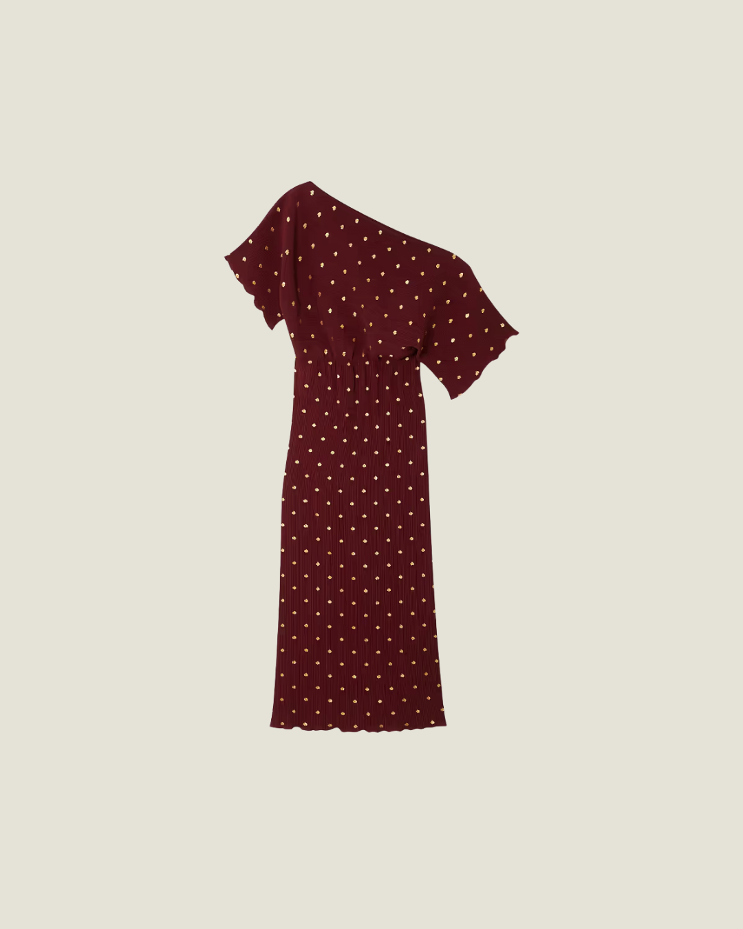Burgundy Tilly Polka Dot Dress