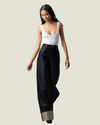 The Franklin Hi-Rise Rib-Cage Metallic Denim Pant w/ Cuff