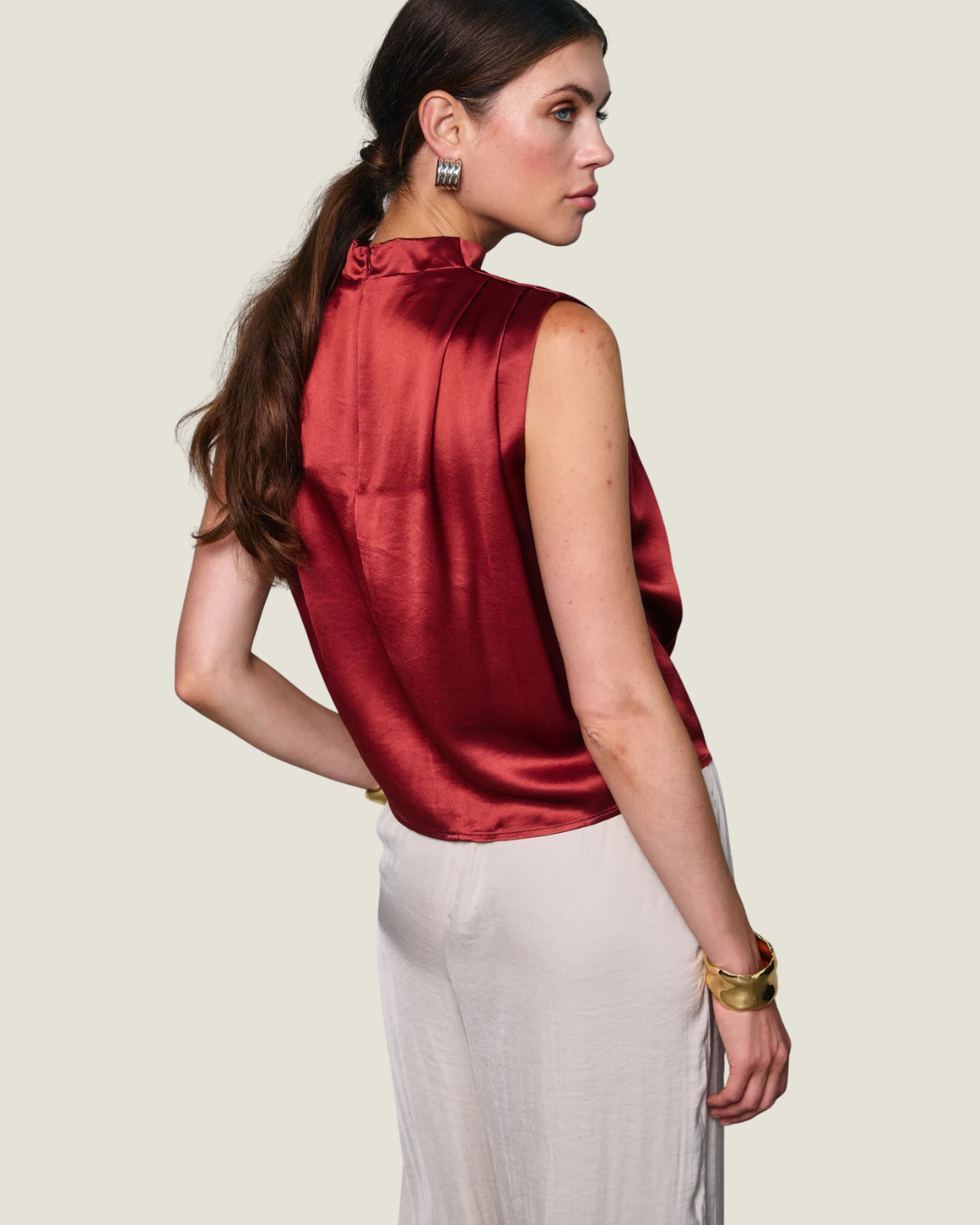 Parven Stain Halter Blouse