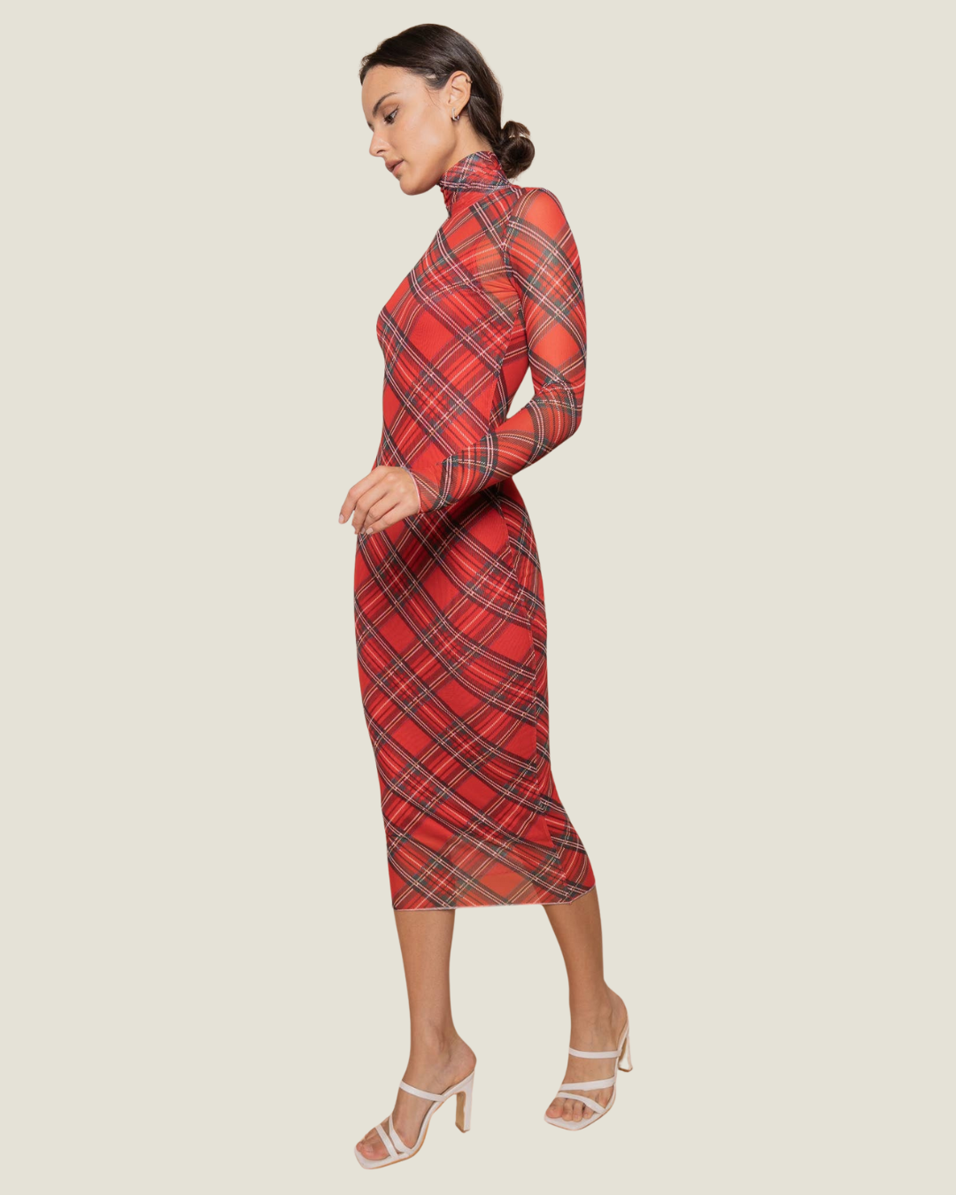Hailey Plaid Mesh Dress