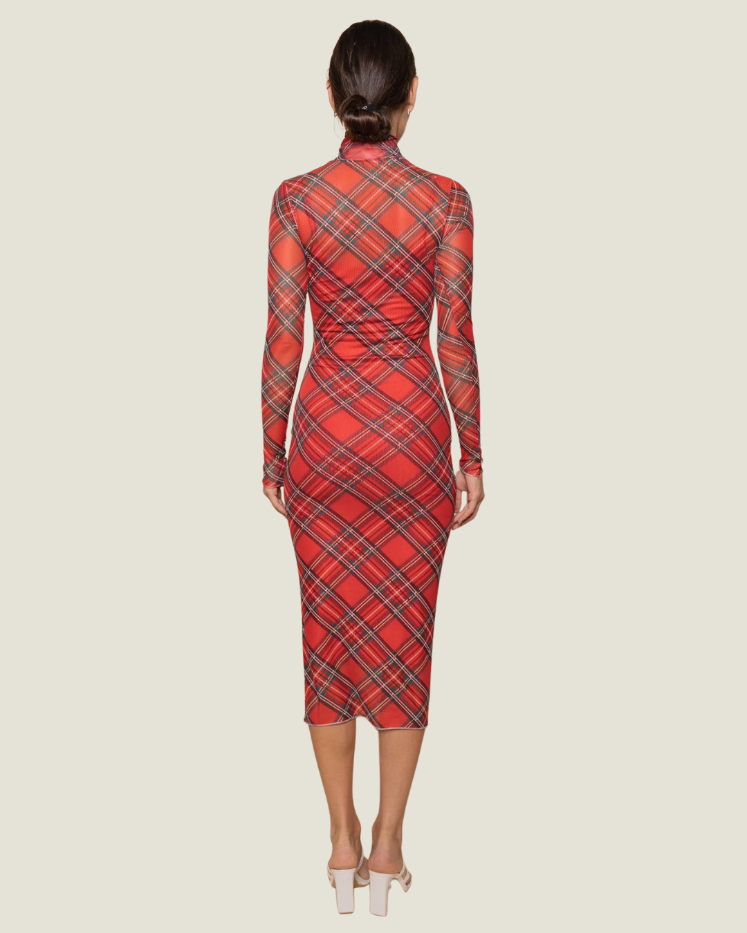 Hailey Plaid Mesh Dress