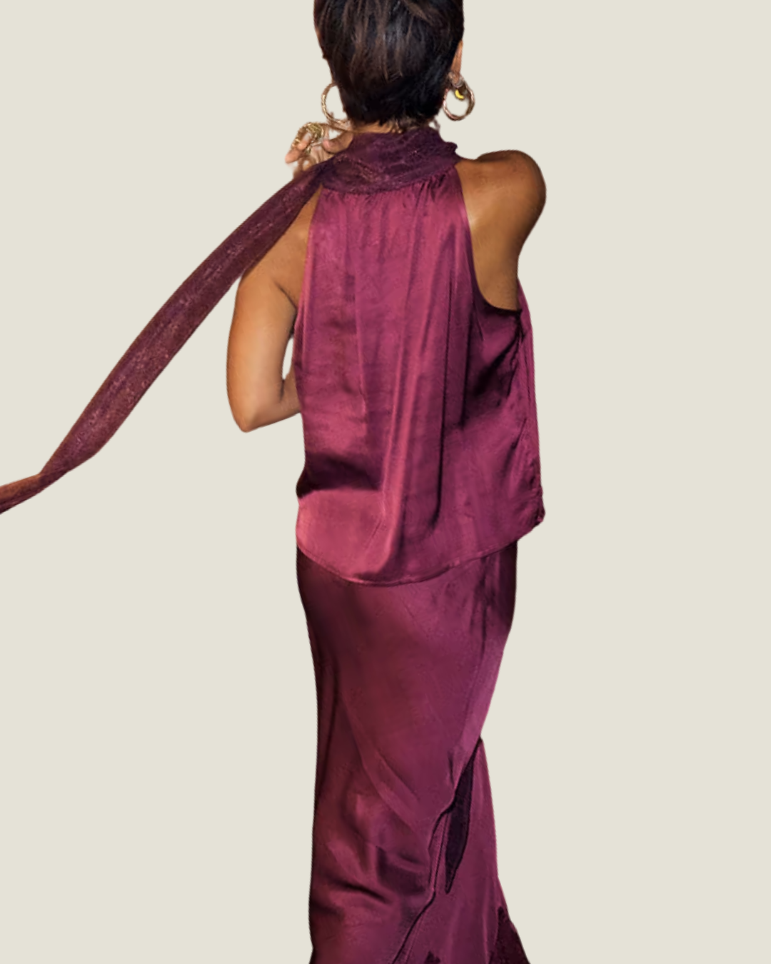 Burgundy Maeva Midi Skirt