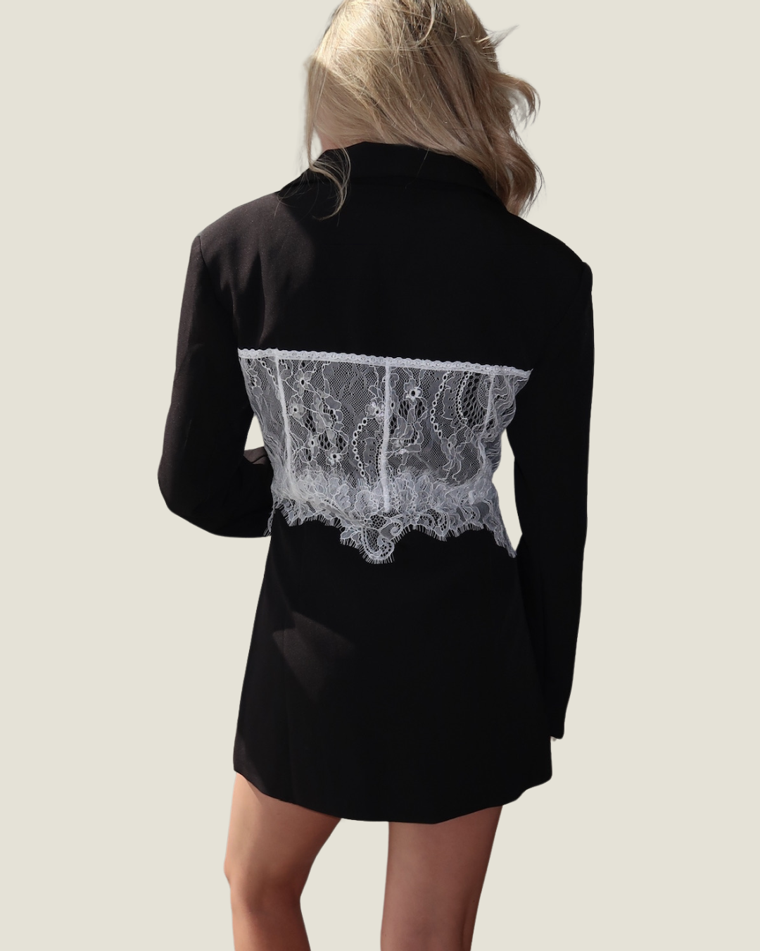 Juliana Lace Bodice Blazer Mini Dress