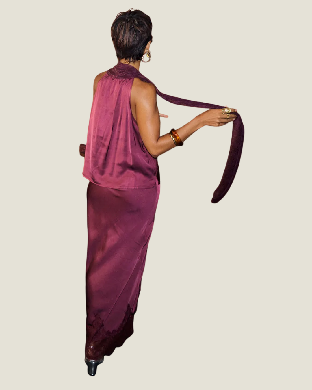 Burgundy Maeva Midi Skirt