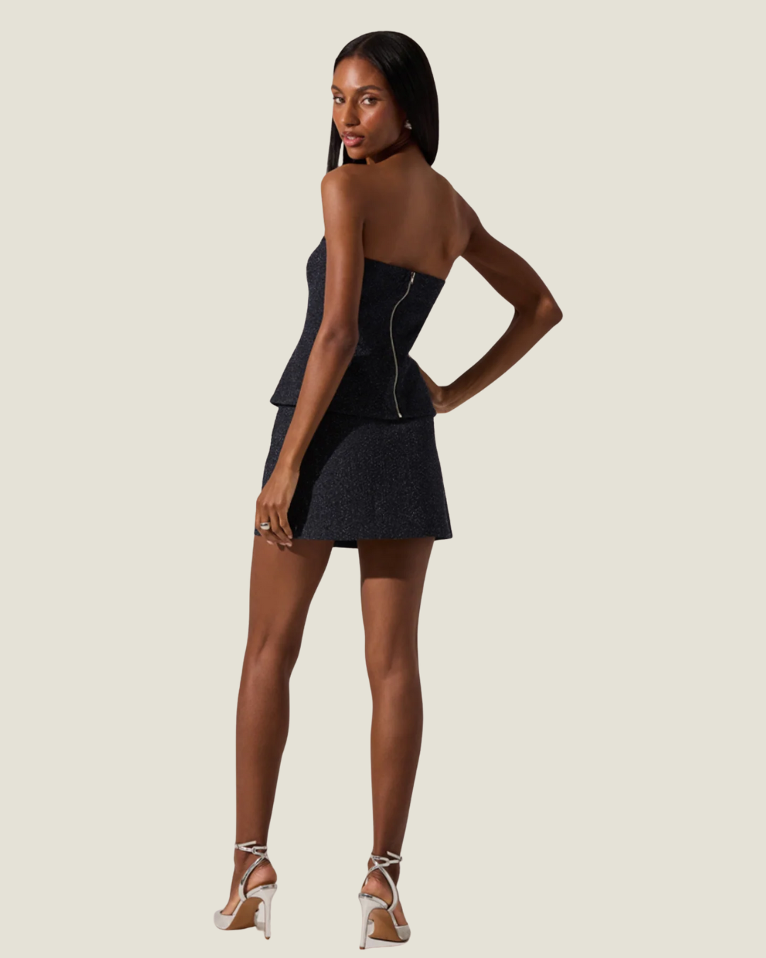 Moina Strapless Tweed Top