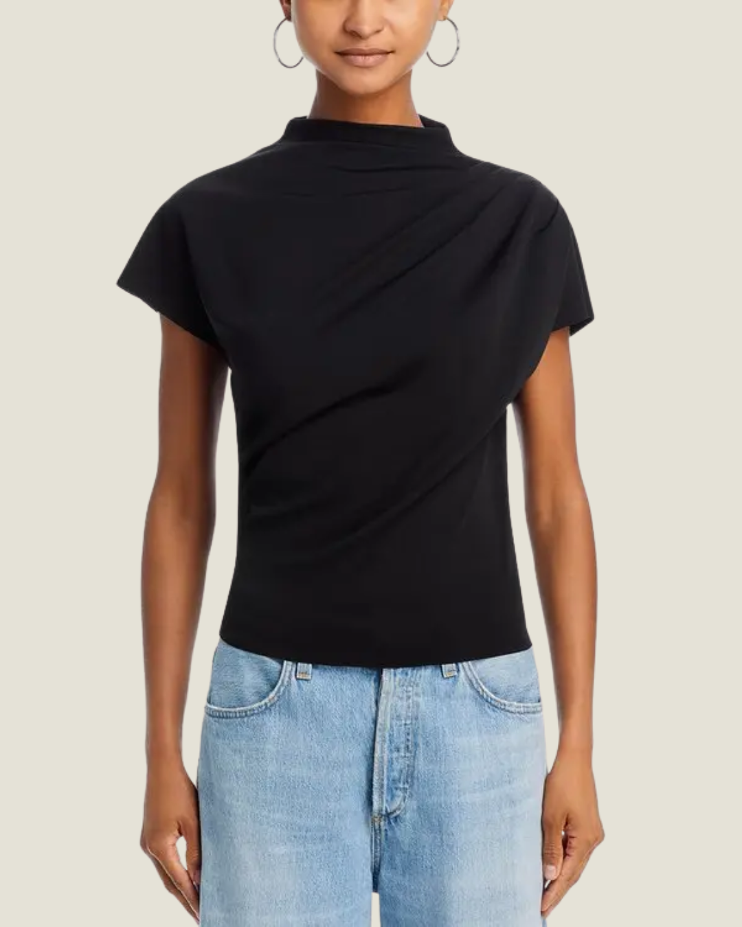 Lennon Draped Mock Neck Top