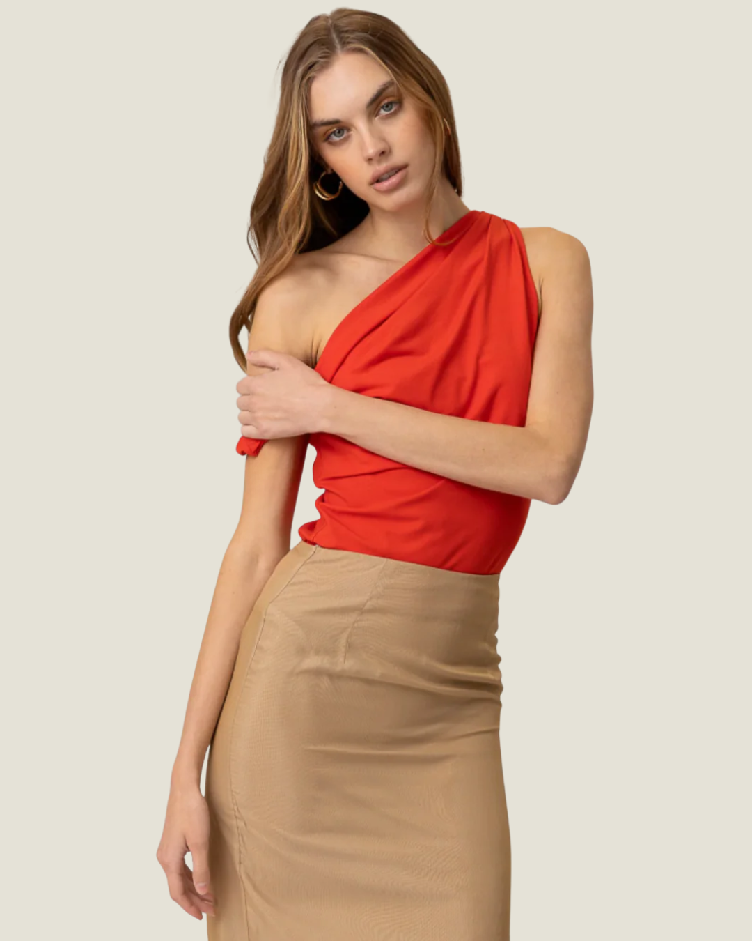 Erina One-Shoulder Twist Detail Top