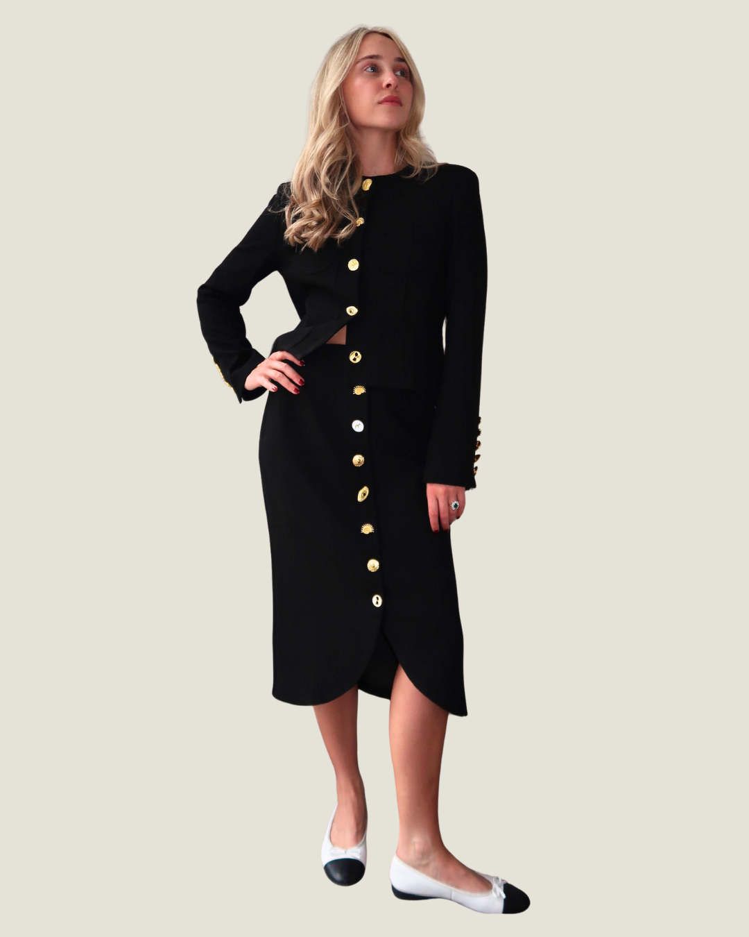 Celeste Button Detail Pencil Skirt