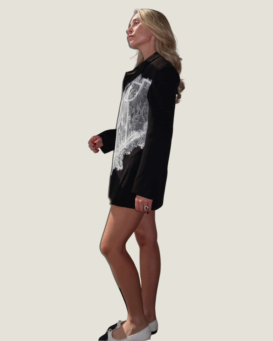 Juliana Lace Bodice Blazer Mini Dress