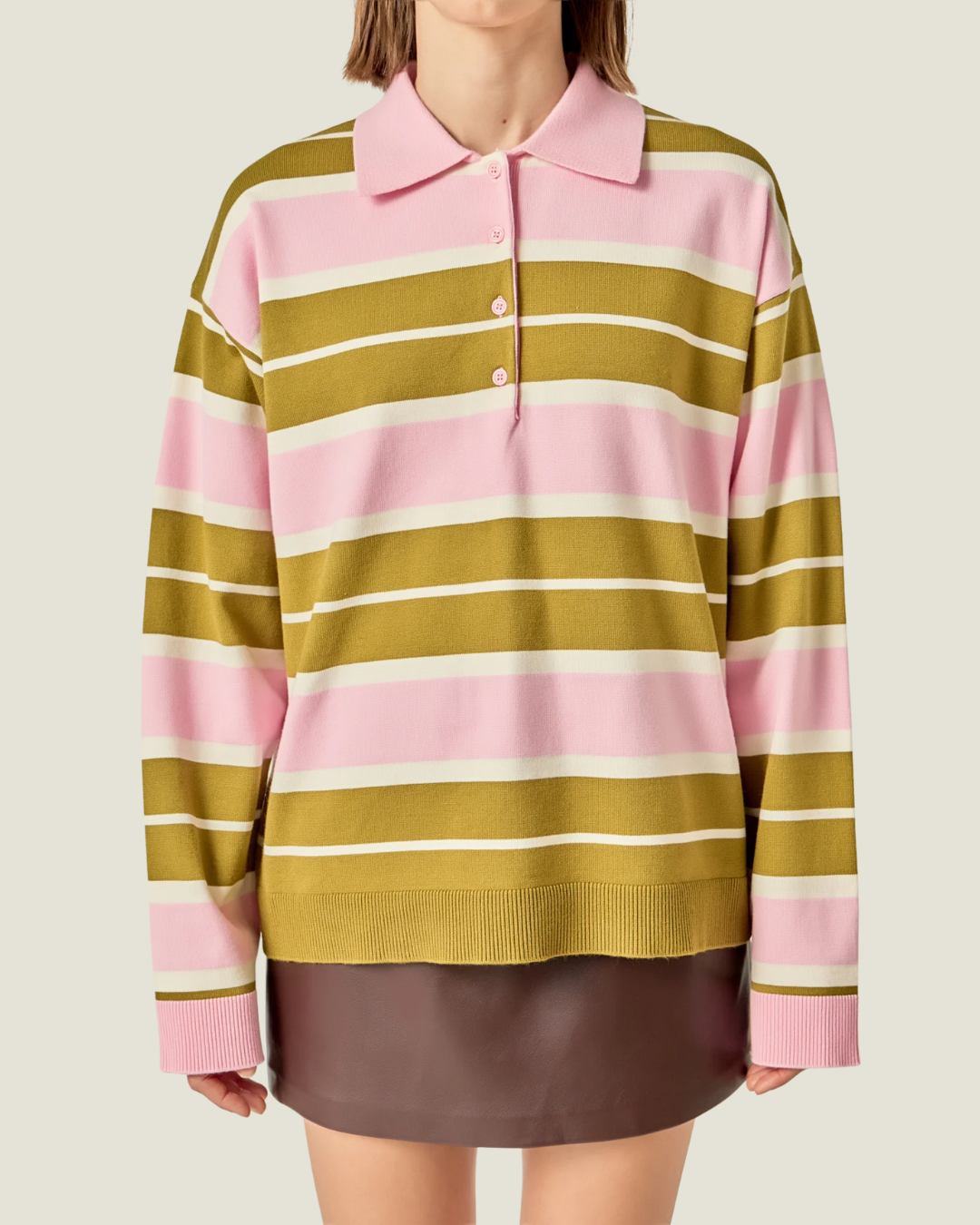 Charlotte Striped Polo Knit