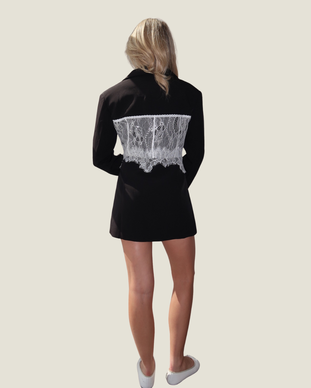 Juliana Lace Bodice Blazer Mini Dress