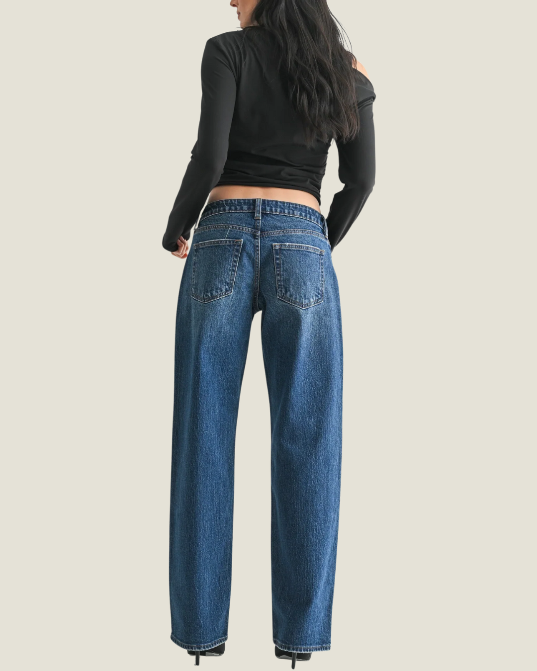Low Rise Studded Baggy Jean
