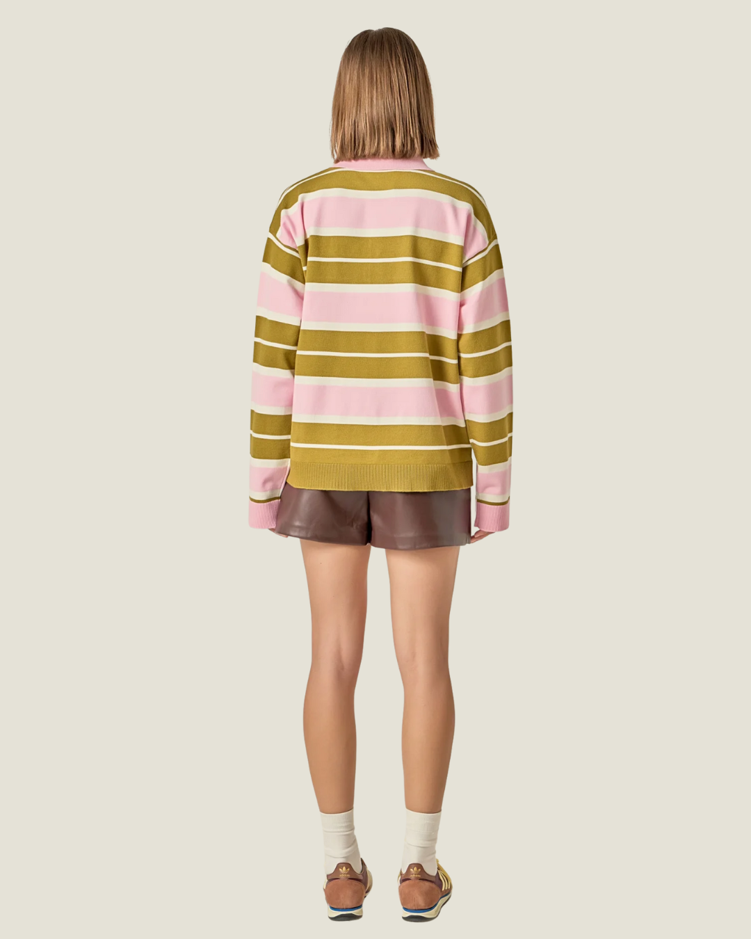 Charlotte Striped Polo Knit